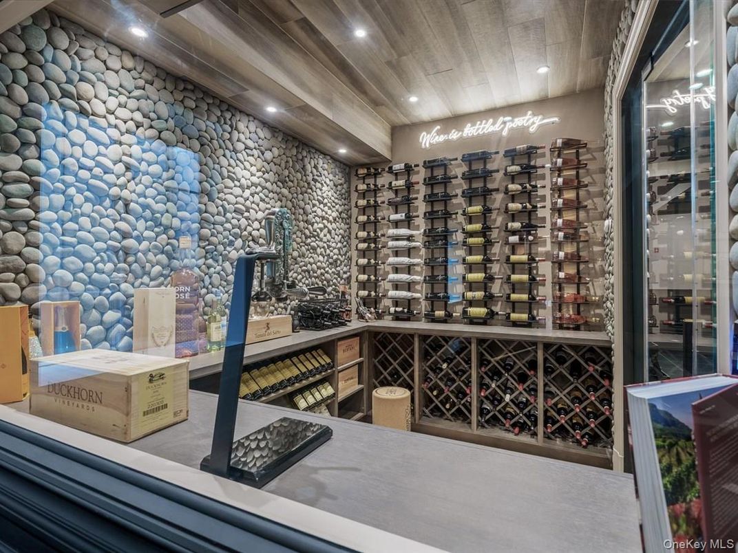 Interior, Recessed Lighting, Stone Walls, Wine Storage