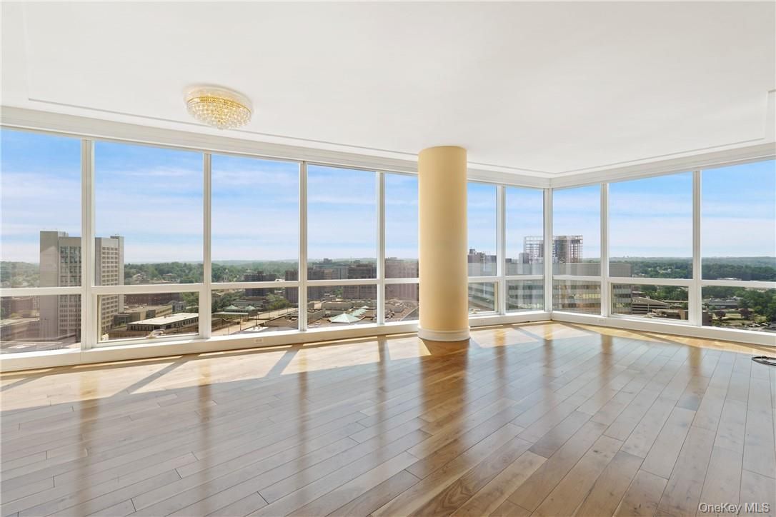 Chandelier, Empty room, Interior, Sun Room, Water, Wood Texture Flooring