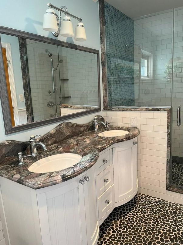 Bathroom, Dual Sink Vanities, Glass Shower, Interior