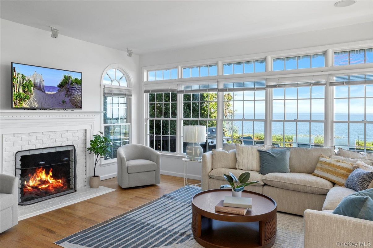 Fireplace, Interior, Living room, Water, Wood Texture Flooring