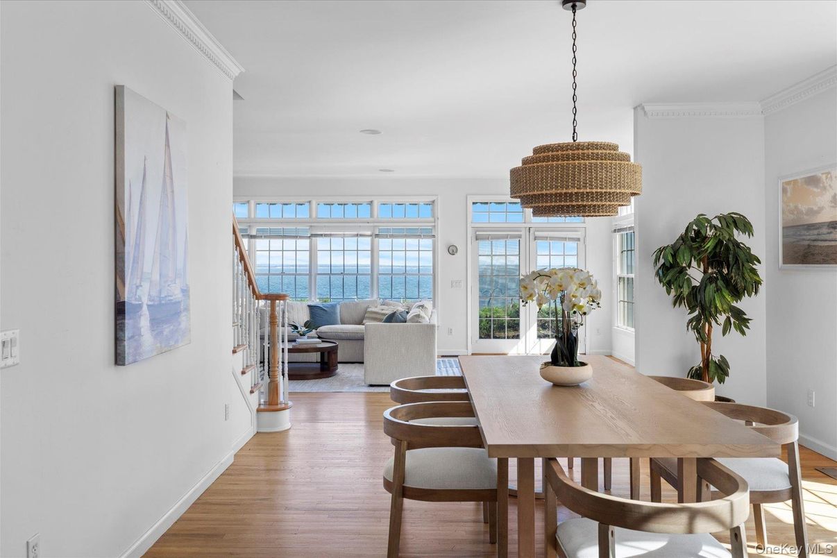Chandelier, Dining room, Interior, Water, Wood Texture Flooring