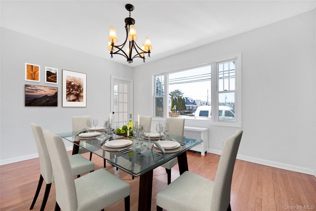 Chandelier, Dining room, Interior, Wood Texture Flooring