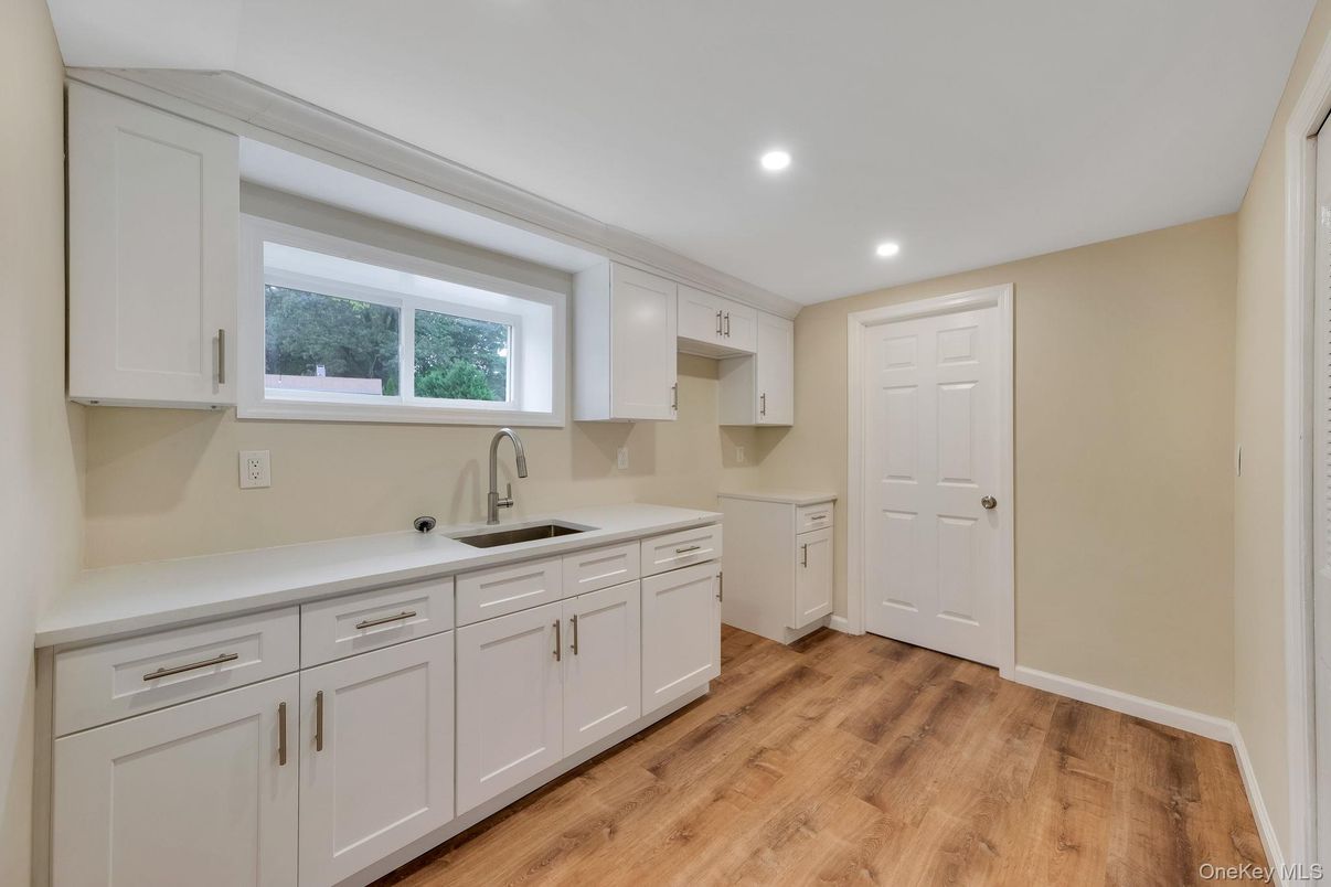 Interior, Kitchen, Recessed Lighting, Wood Texture Flooring