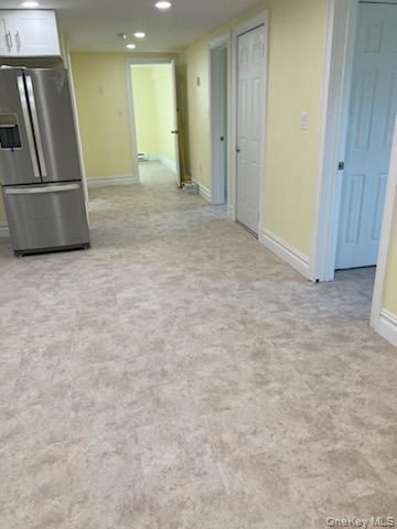Empty room, Interior, Kitchen, Recessed Lighting, Stainless Steel Appliances