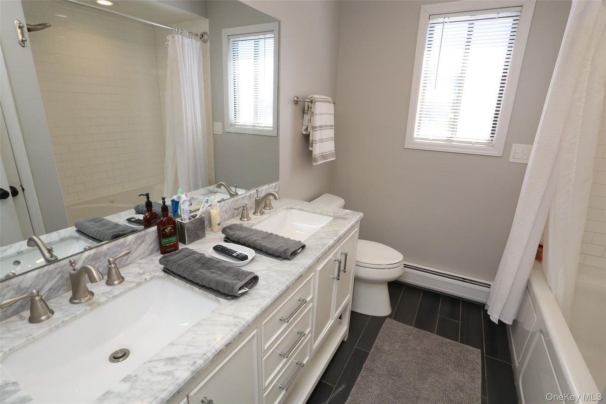 Bathroom, Dual Sink Vanities, Interior, Wood Texture Flooring