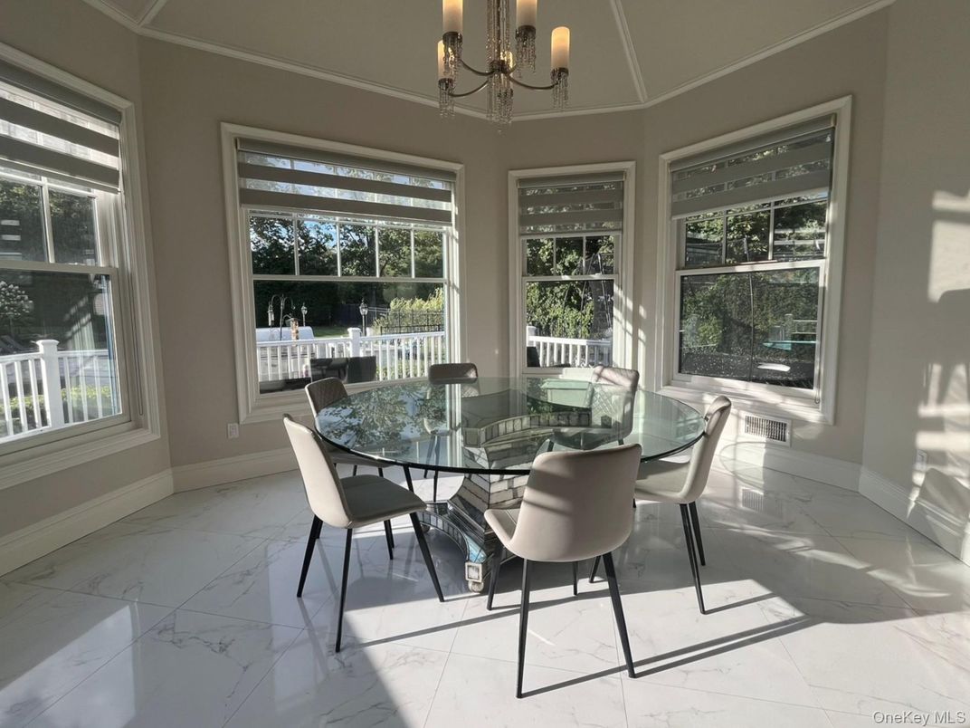 Chandelier, Dining room, Interior, Marble