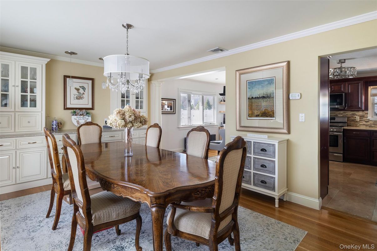 Chandelier, Dining room, Interior, Wood Texture Flooring
