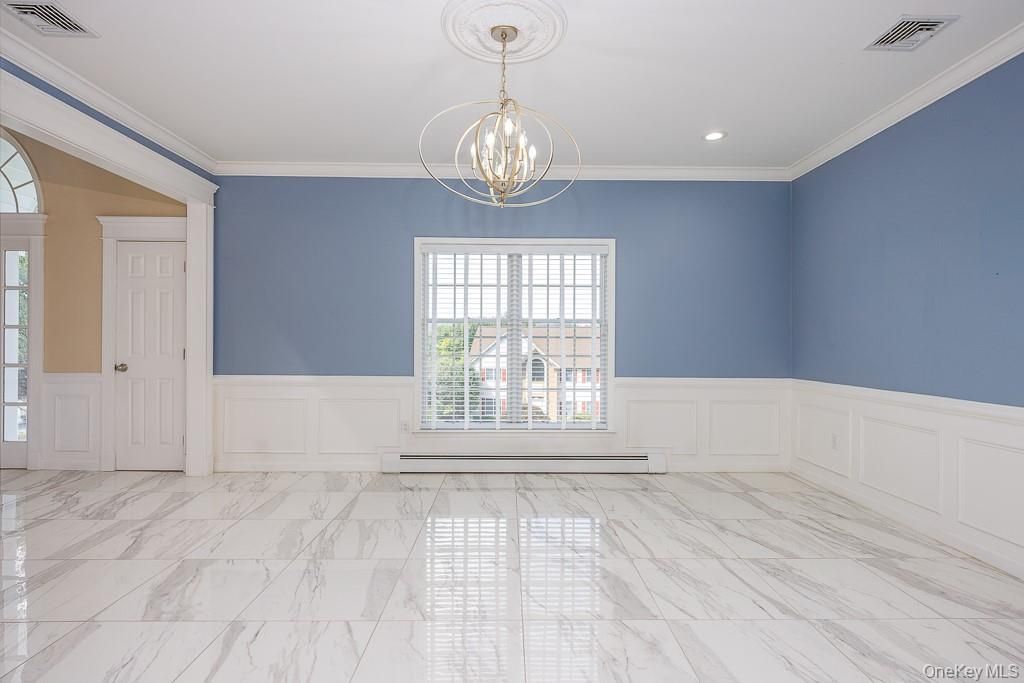 Empty room, Interior, Marble, Pendant Lights, Recessed Lighting