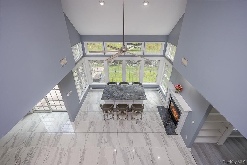 Fireplace, Interior, Marble, Recessed Lighting