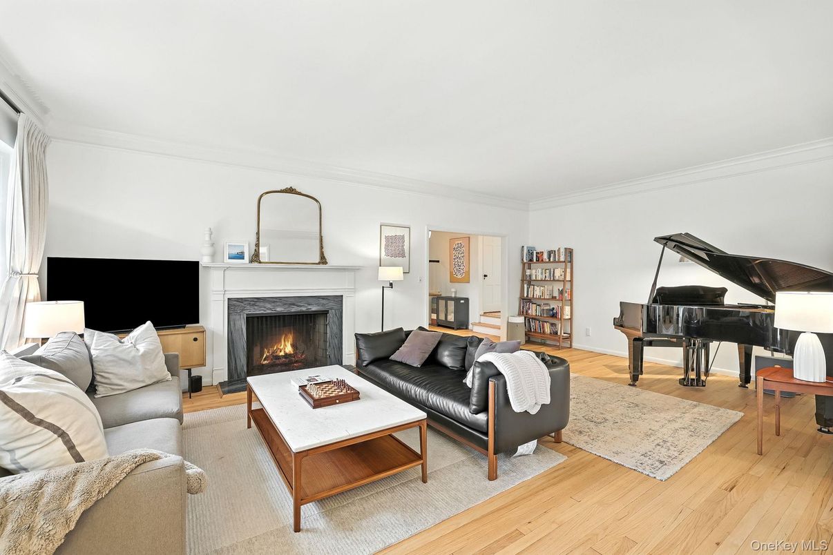 Fireplace, Interior, Living room, Piano, Wood Texture Flooring