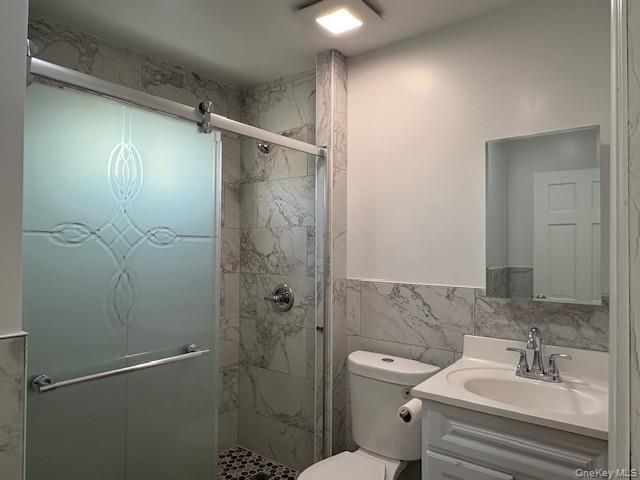 Bathroom, Glass Shower, Interior, Marble Walls, Recessed Lighting