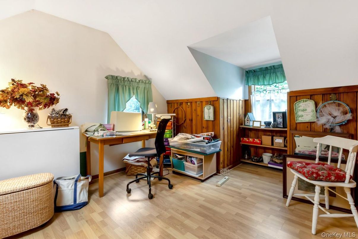 Home Office, Interior, Wood Texture Flooring, Wooden Walls