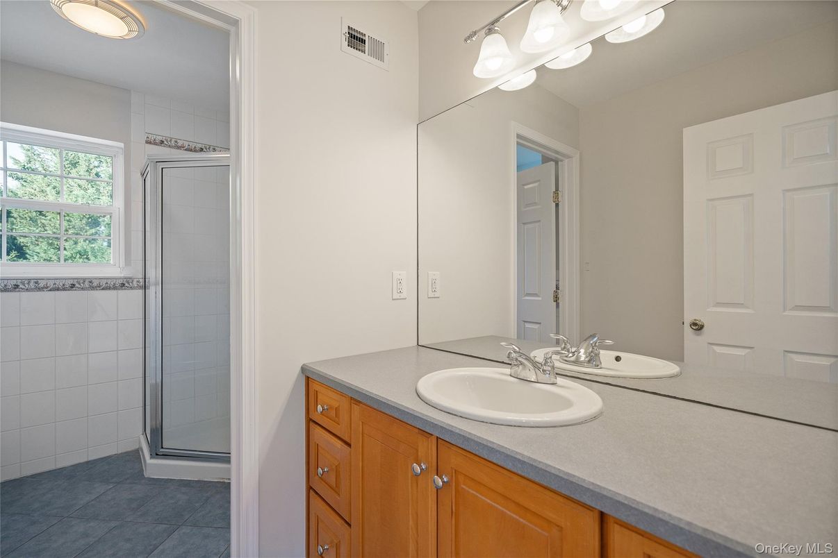 Bathroom, Dual Sink Vanities, Glass Shower, Interior
