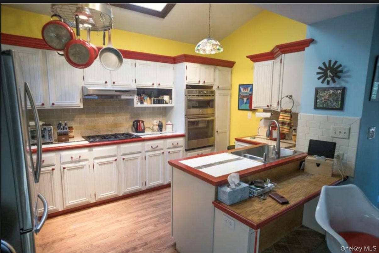 Interior, Kitchen, Pendant Lights, Stainless Steel Appliances, Wood Texture Flooring