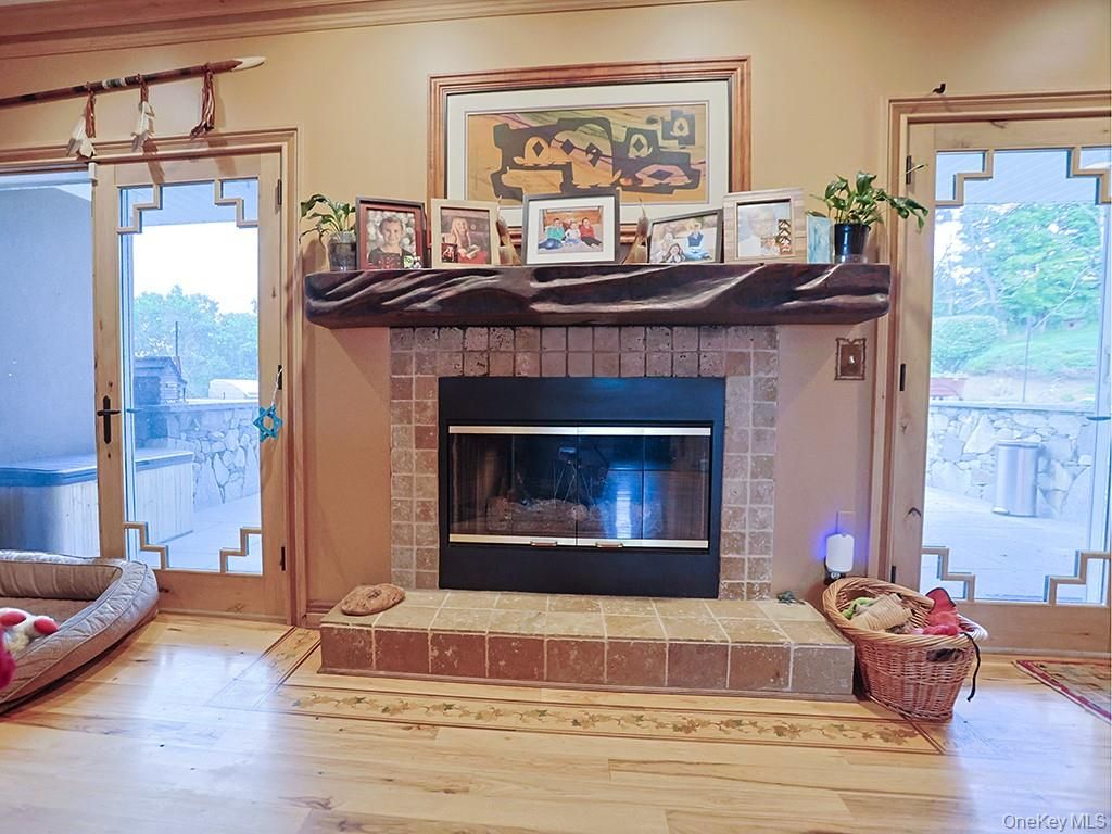 Fireplace, Interior, Wood Texture Flooring