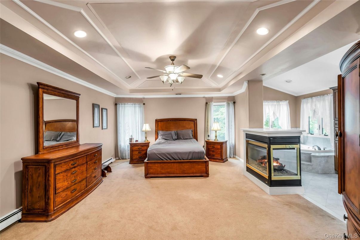 Bedroom, Fireplace, Interior, Recessed Lighting