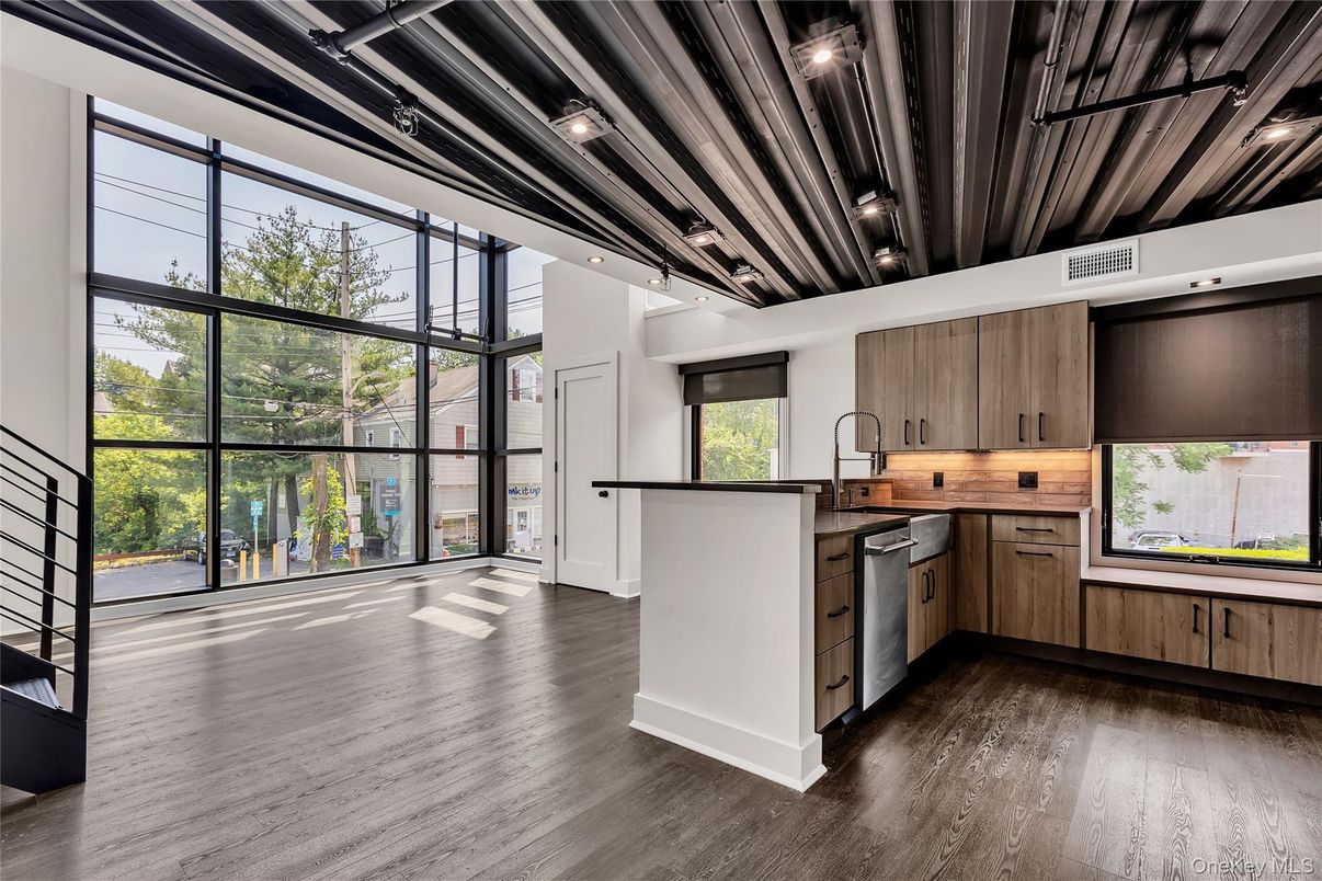 Interior, Kitchen, Stainless Steel Appliances, Wood Texture Flooring