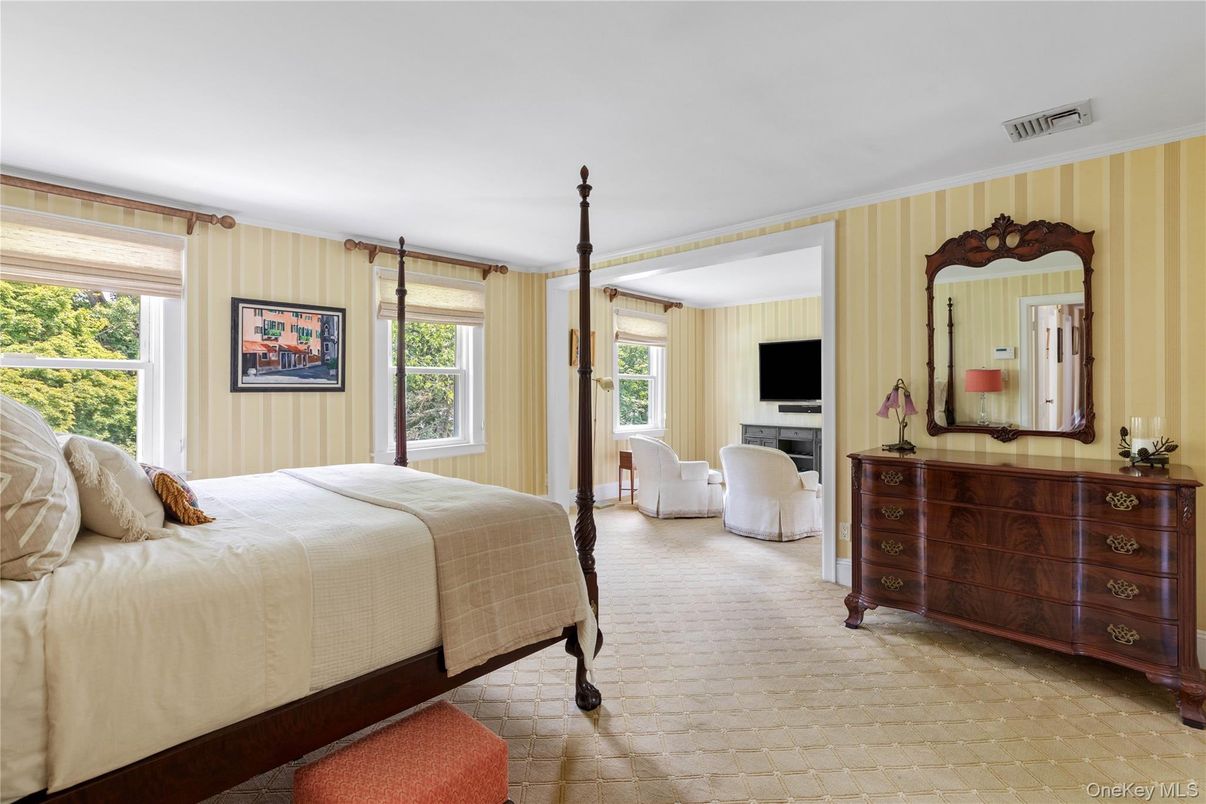 Bedroom, Fireplace, Interior