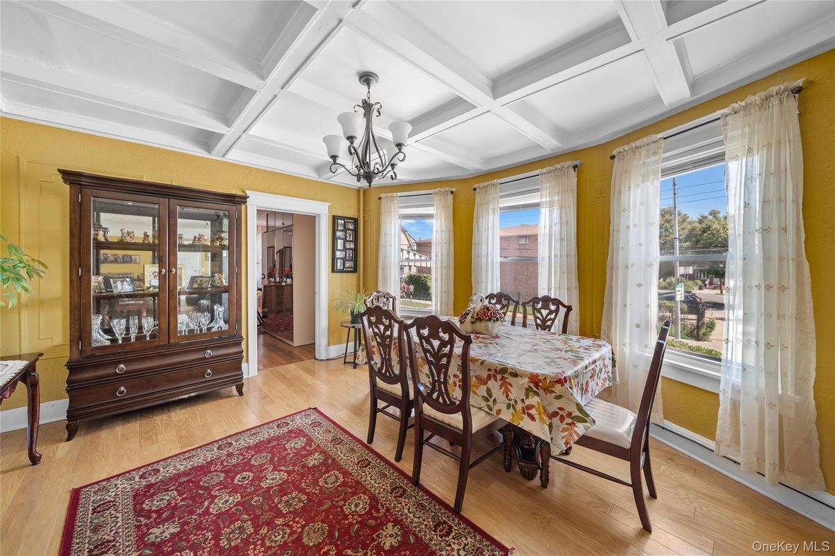 Chandelier, Dining room, Interior, Wood Texture Flooring
