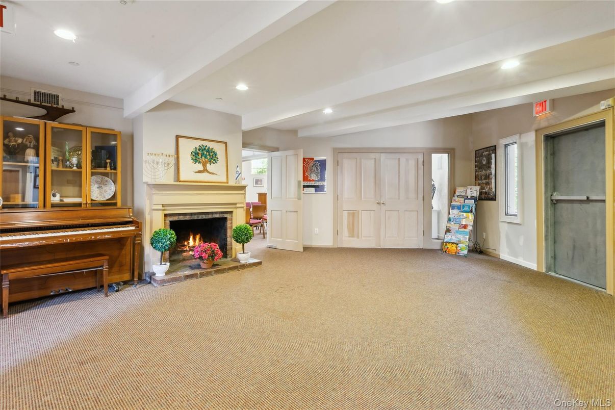 Fireplace, Interior, Piano, Recessed Lighting