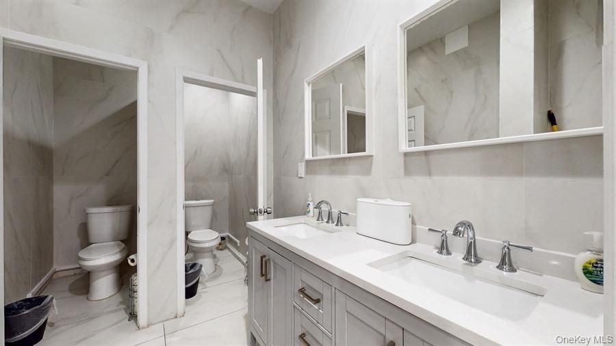 Bathroom, Dual Sink Vanities, Interior, Marble Walls