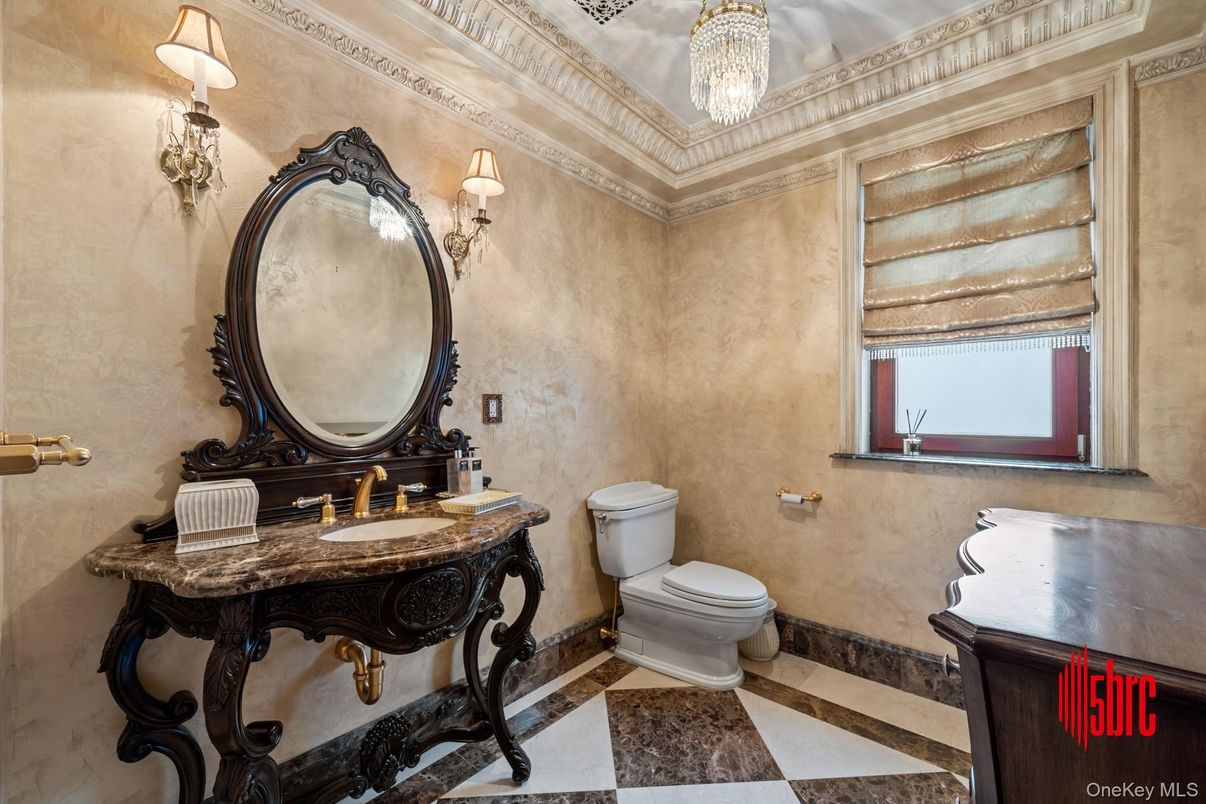 Bathroom, Chandelier, Interior