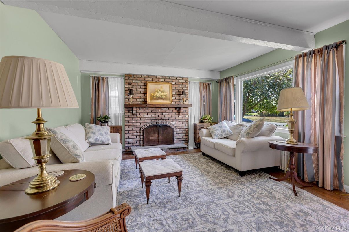 Fireplace, Interior, Living room, Stone Walls, Wood Texture Flooring
