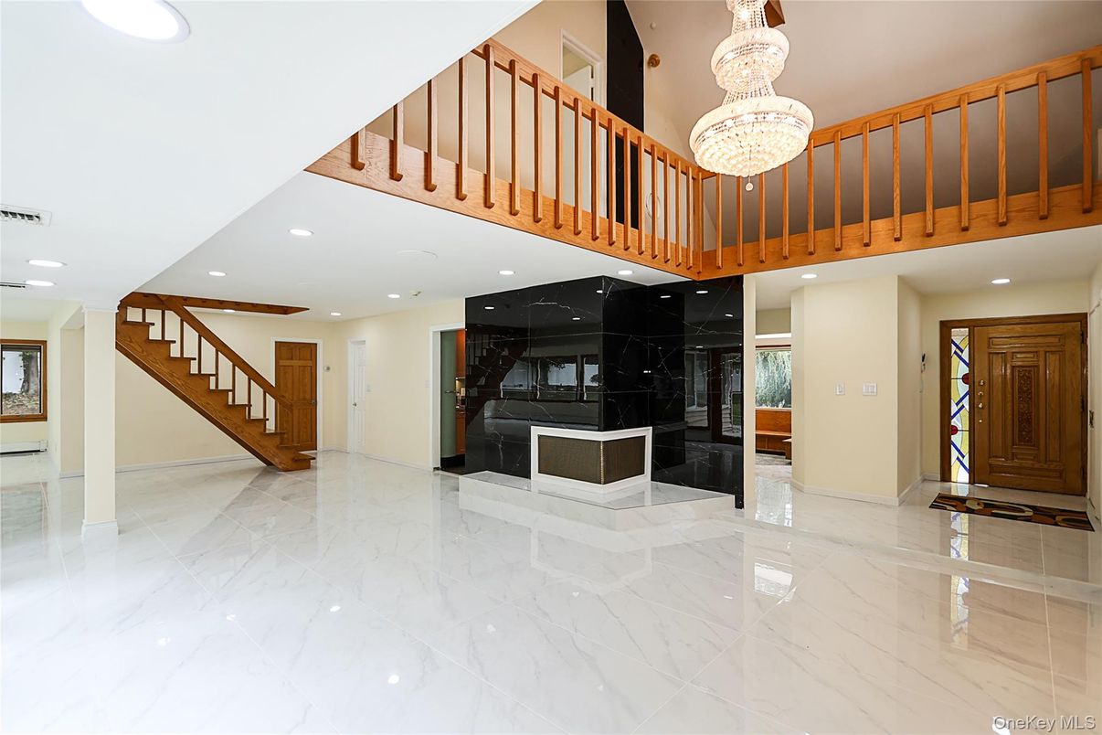 Chandelier, Interior, Marble, Recessed Lighting