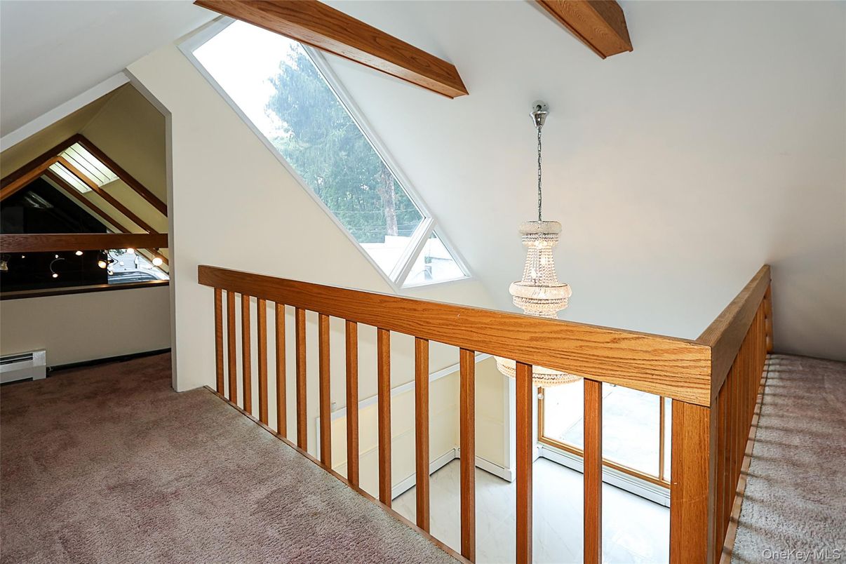 Chandelier, Interior, Wooden Beams