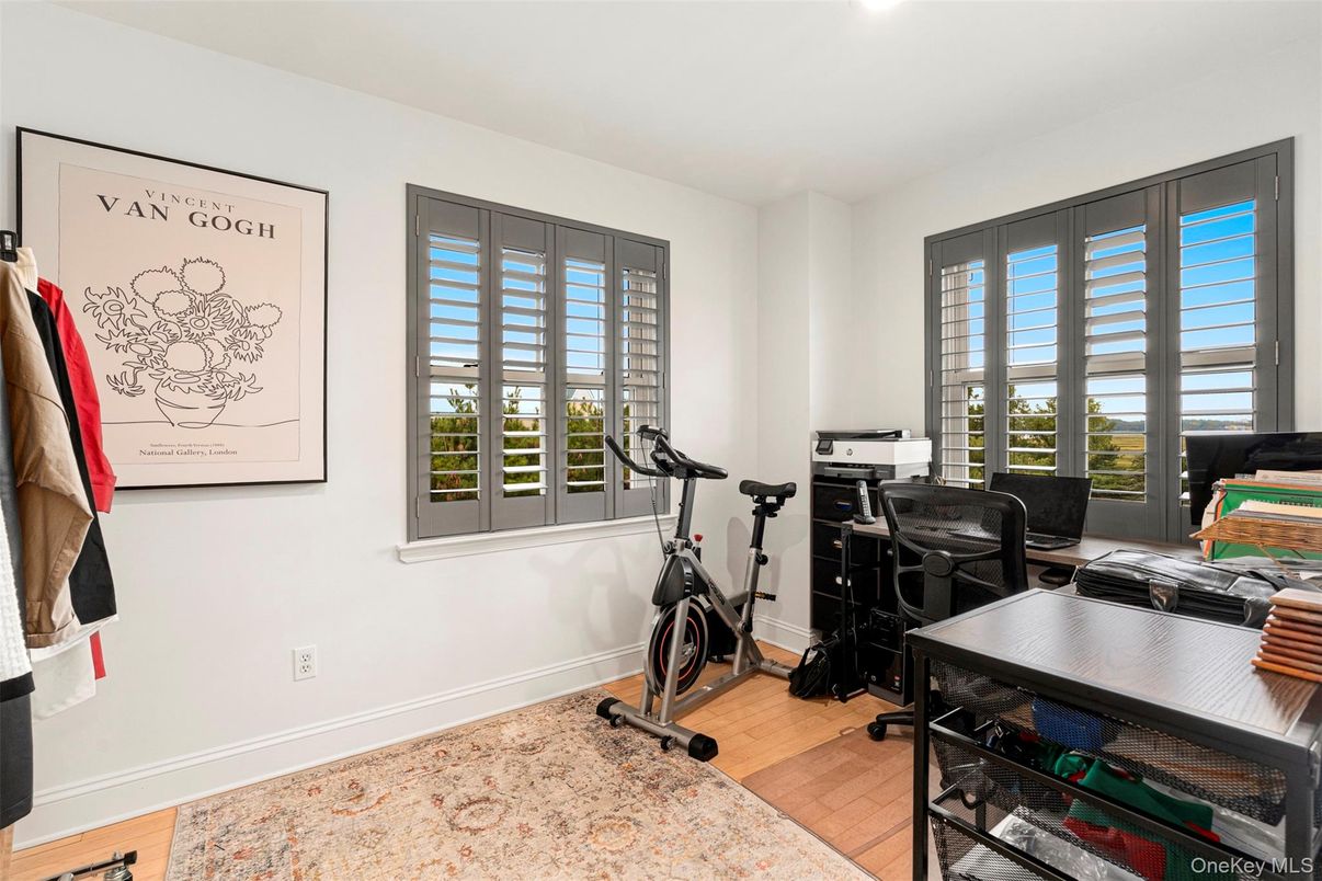 Fitness Equipment, Home Office, Interior, Wood Texture Flooring
