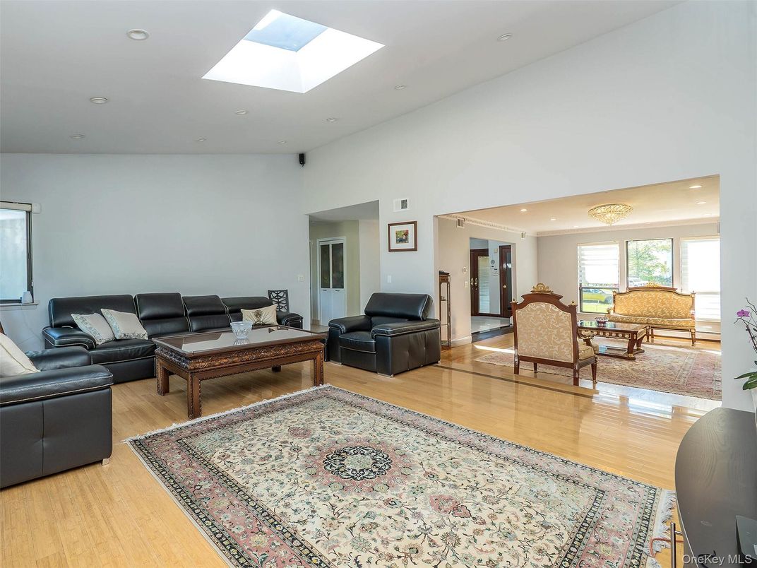 Dining room, Interior, Living room, Recessed Lighting, Wood Texture Flooring