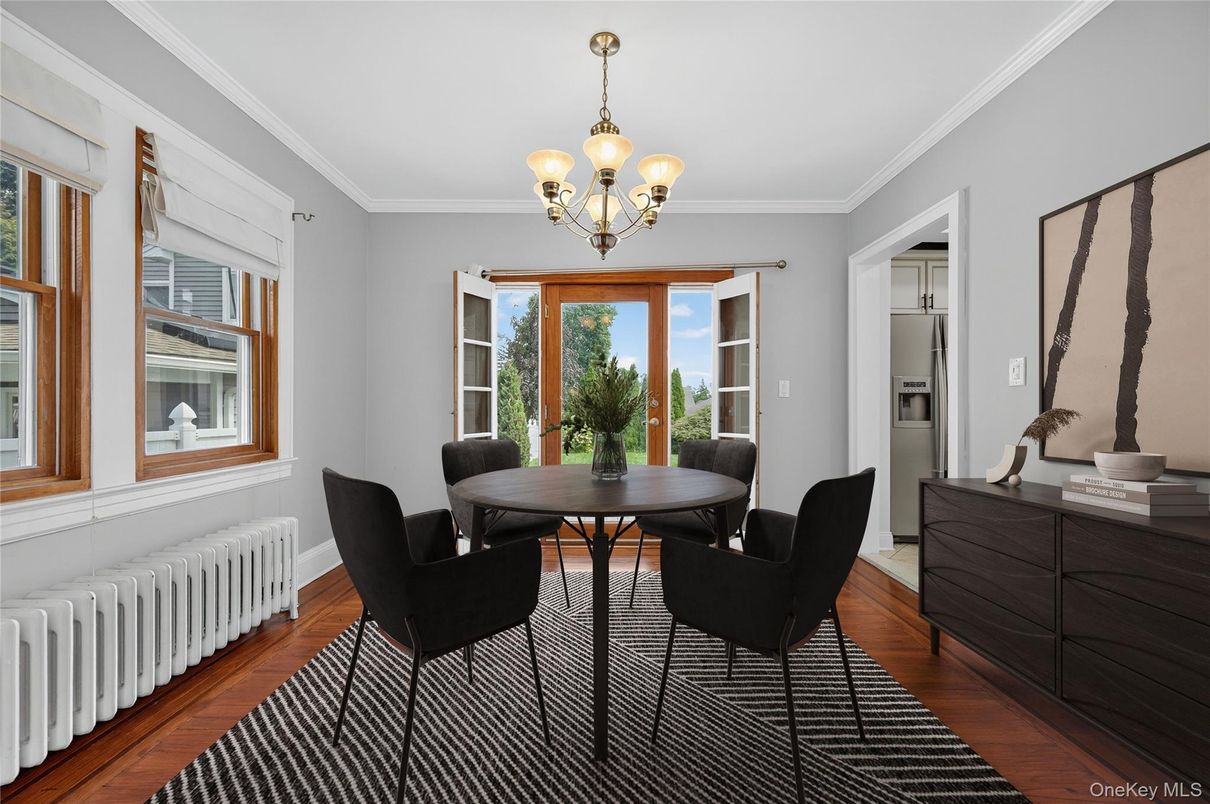 Chandelier, Dining room, Interior, Wood Texture Flooring