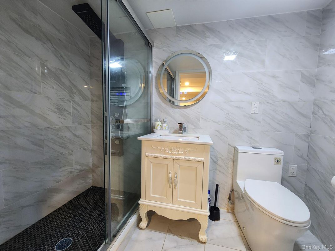 Bathroom, Glass Shower, Interior, Marble, Marble Walls