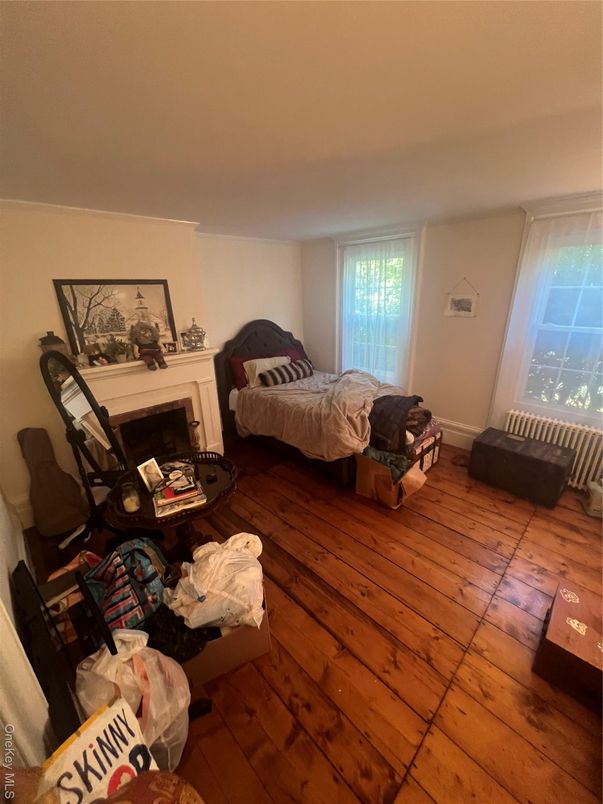 Bedroom, Fireplace, Interior, Wood Texture Flooring