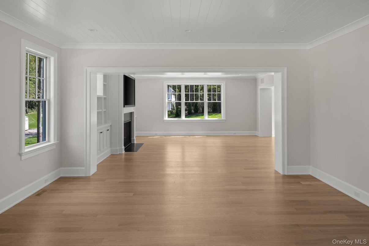Empty room, Fireplace, Interior, Wood Texture Flooring