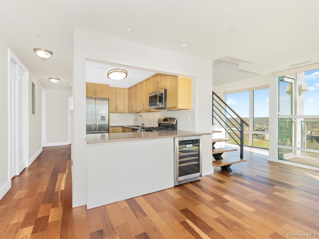 Interior, Kitchen, Stainless Steel Appliances, Wood Texture Flooring