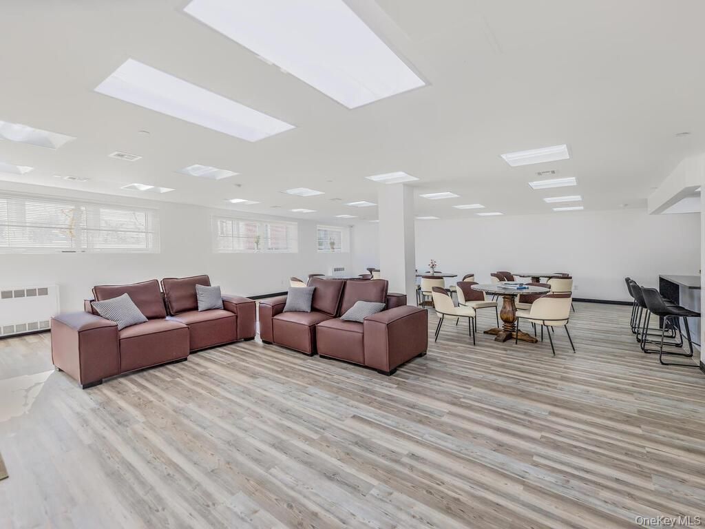 Dining room, Interior, Living room, Recessed Lighting, Wood Texture Flooring