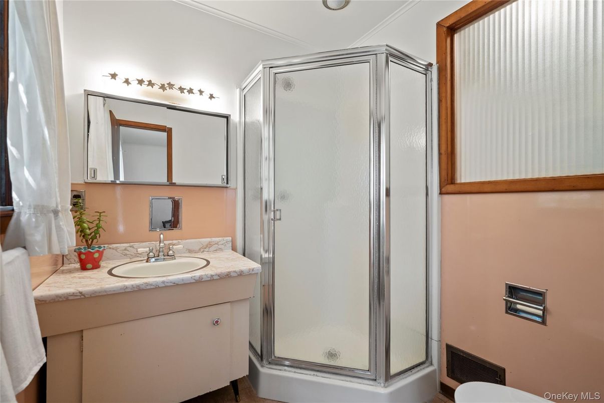 Bathroom, Glass Shower, Interior, Tile Countertops