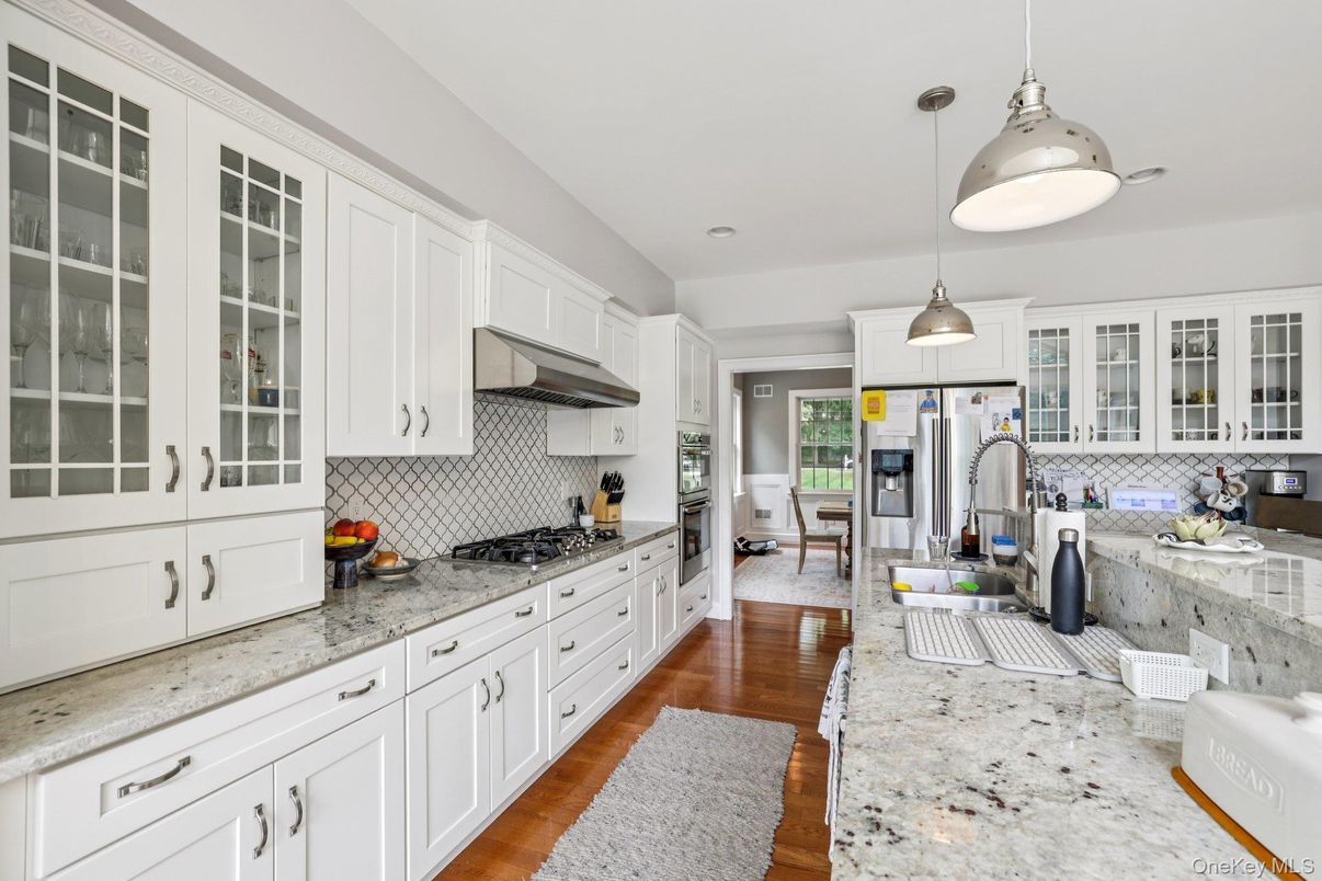 Interior, Kitchen, Pendant Lights, Stainless Steel Appliances, Wood Texture Flooring