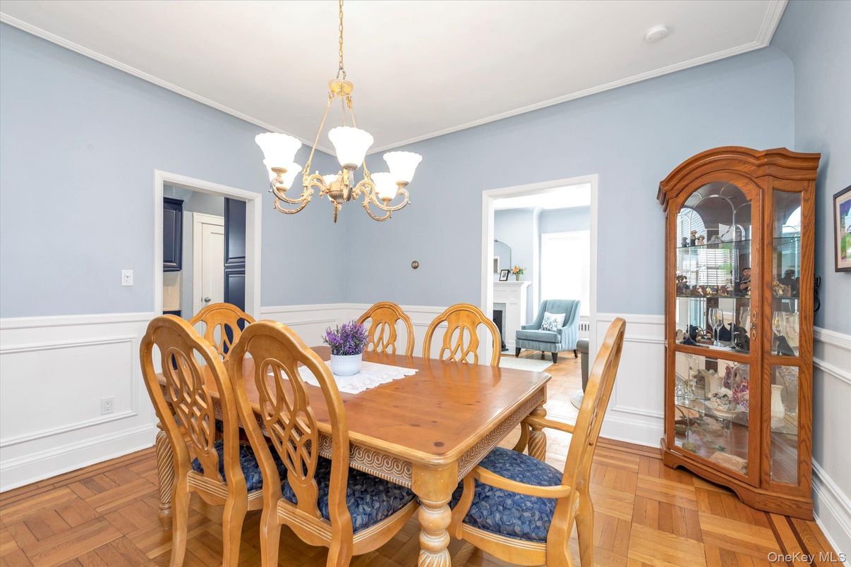 Chandelier, Dining room, Interior, Wood Texture Flooring