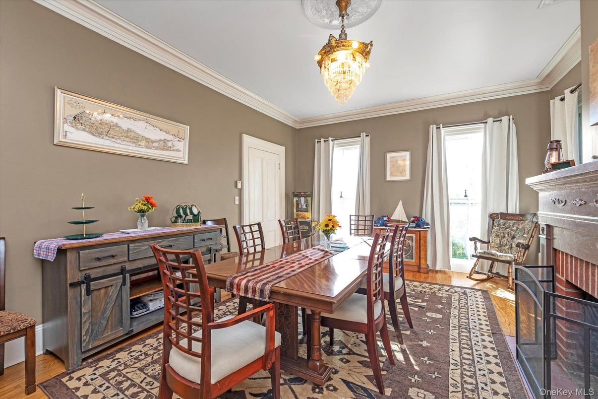 Chandelier, Dining room, Interior, Wood Texture Flooring