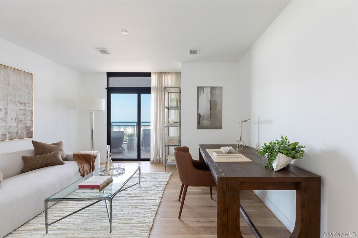 Dining room, Interior, Living room, Recessed Lighting, Water, Wood Texture Flooring