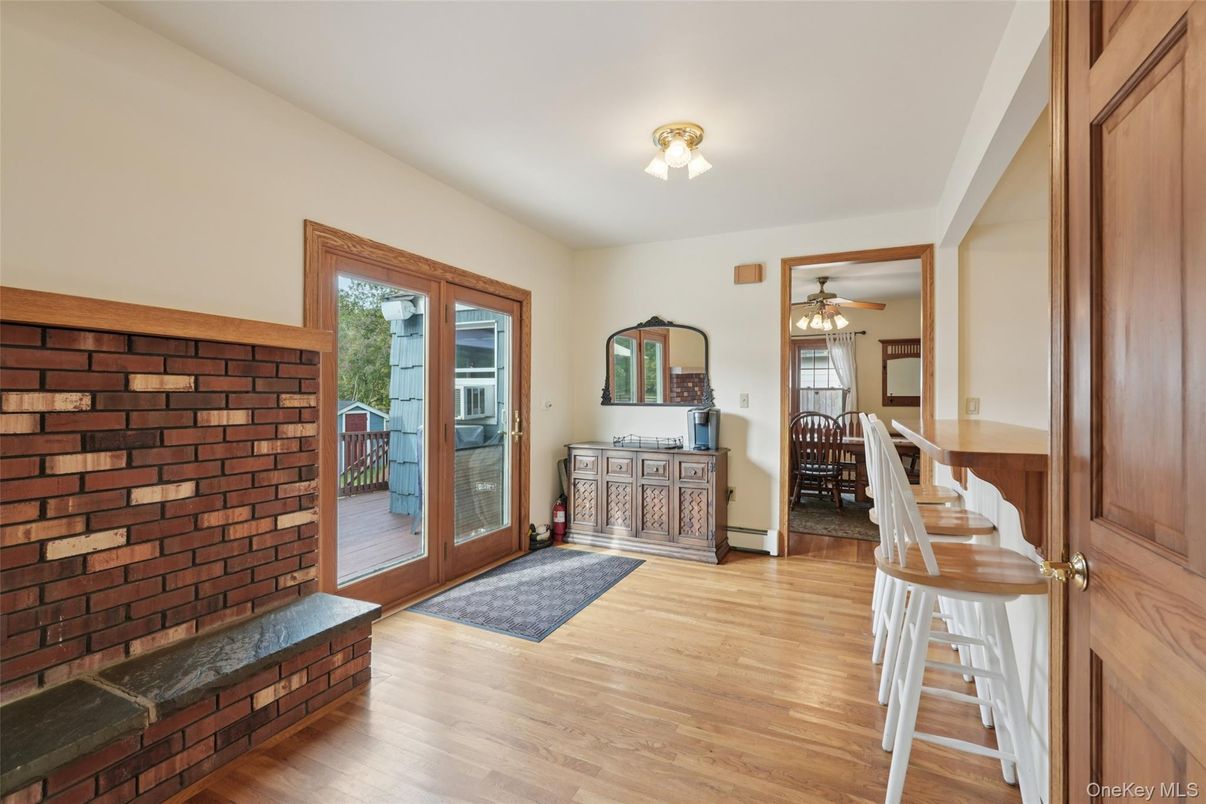 Interior, Stone Walls, Wood Texture Flooring