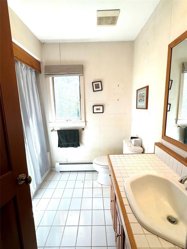 Bathroom, Fireplace, Interior, Tile Countertops