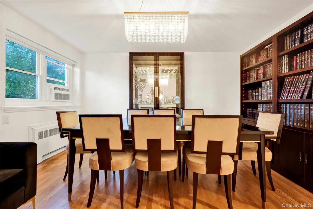 Chandelier, Dining room, Interior, Wood Texture Flooring