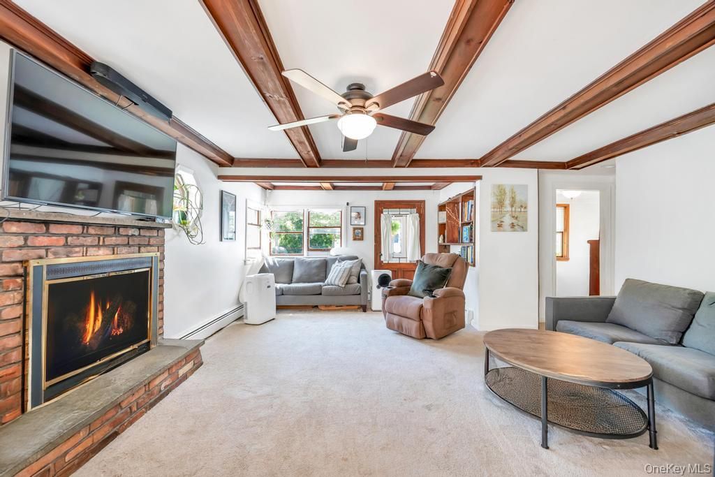 Fireplace, Interior, Living room, Wooden Beams