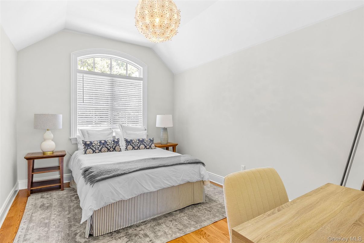 Bedroom, Chandelier, Interior, Wood Texture Flooring