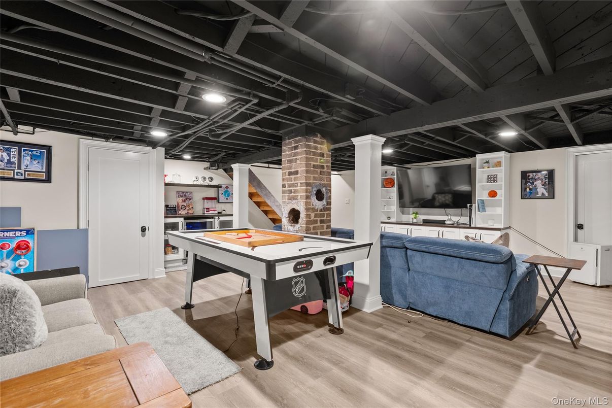 Game Room, Interior, Recessed Lighting, Wood Texture Flooring