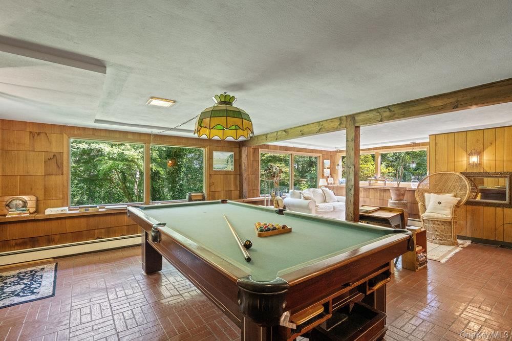Billiard Table, Game Room, Interior, Wooden Walls