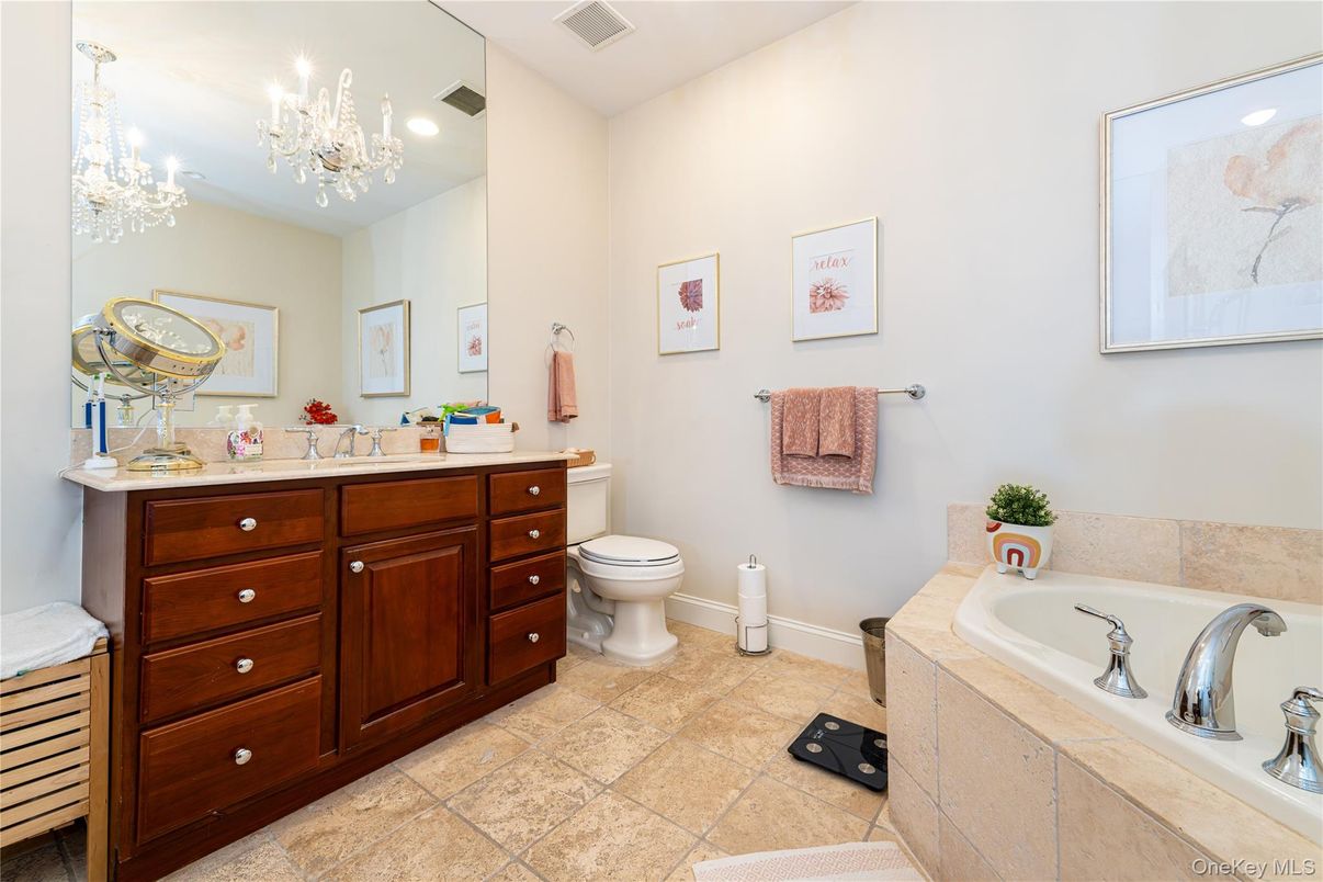 Bathroom, Chandelier, Interior, Recessed Lighting
